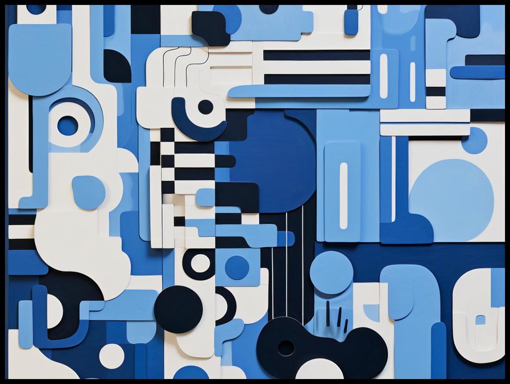 Plakat 100x75cm Blauer Labyrinth