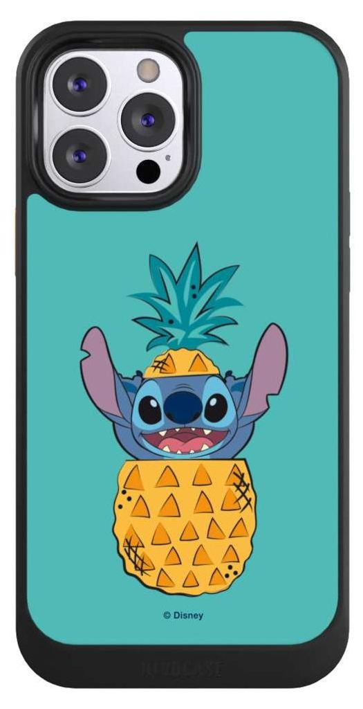 NIVOCASE Hülle für Apple iPhone 13 Pro Max Handyhülle NIVOcore Case Schwarz Ananas Disney Lilo & Stitch