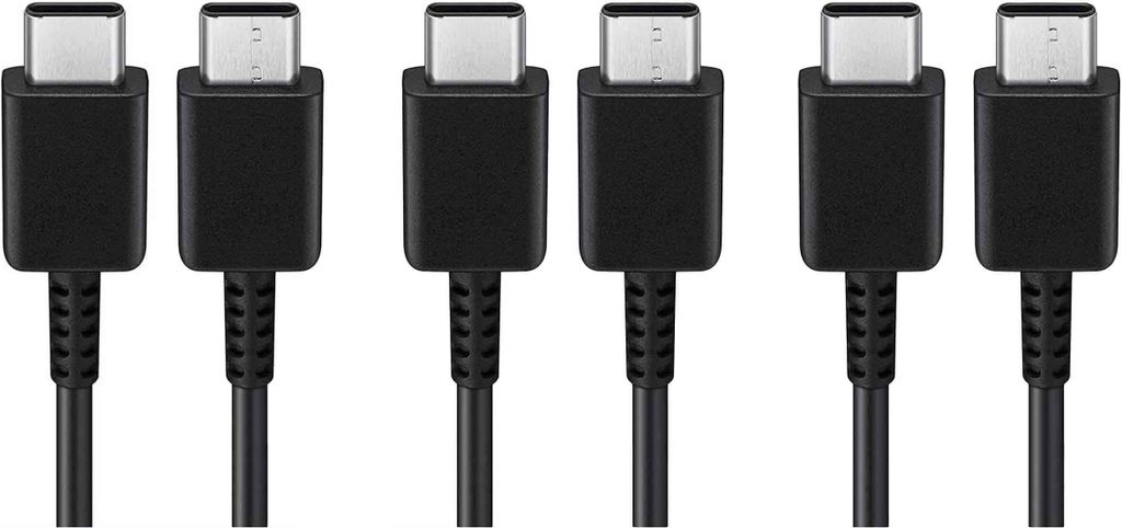3x Schnell-Ladekabel USB-C 1.8m 3A schwarz für Xiaomi Redmi Note 13 12S 12 11S 11 10S 10 9S 9 Pro + 5G beidseitig USB Typ C Anschluss