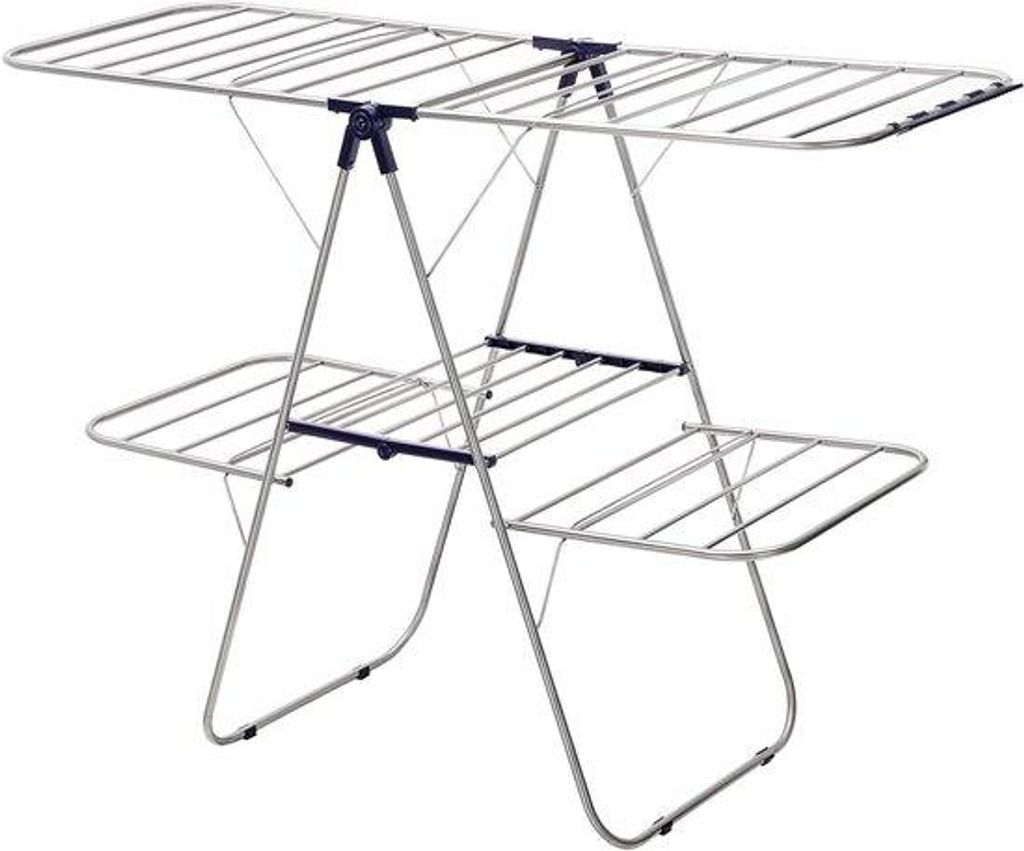 Stabiler, blauer, 2-stufiger Wäschetrockner, faltenbar, 156cm