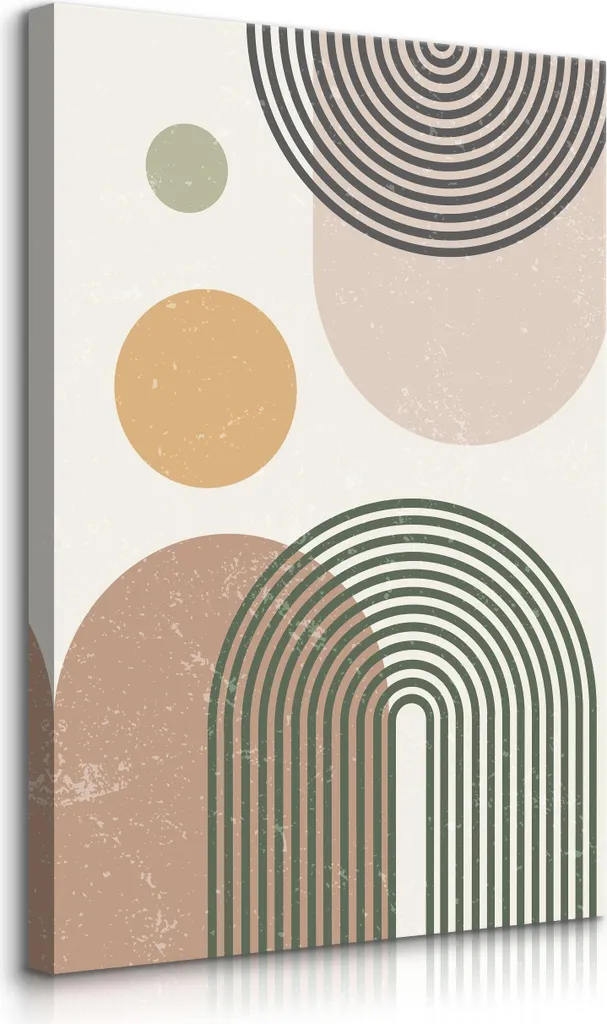 Muralo su tela motivo geometrico ABSTRACTION boho per soggiorno br. 70cm x h. 100cm