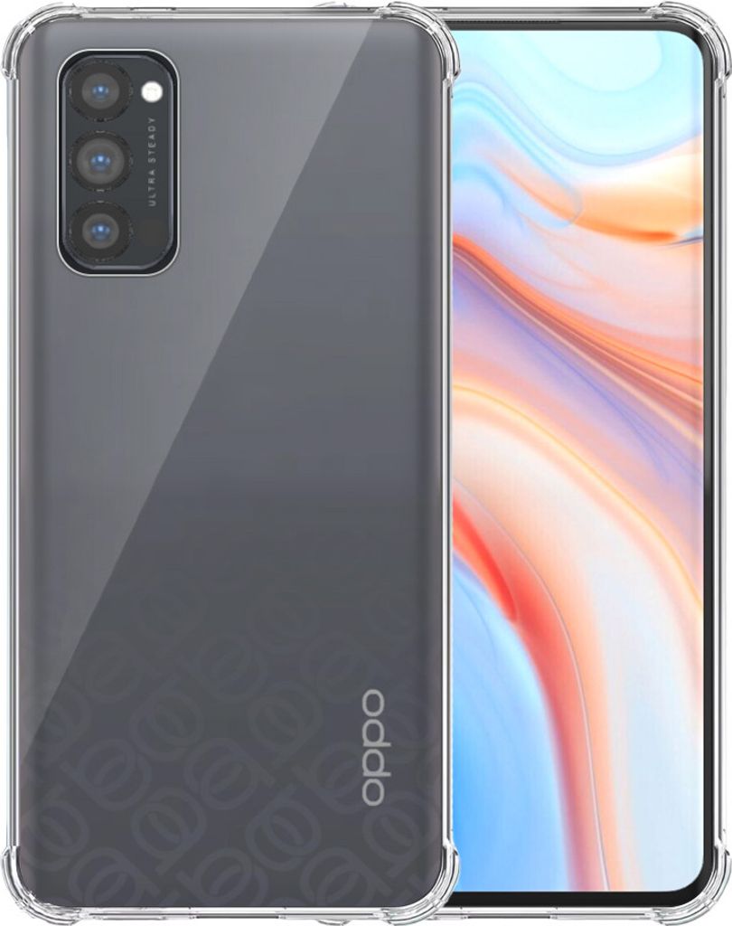 Smartphonica Telefon Fall geeignet für Oppo Reno 4 Pro 5G Transparent Shockproof - Shockproof TPU SIlicone Backcover Case mit Bumper Transparent