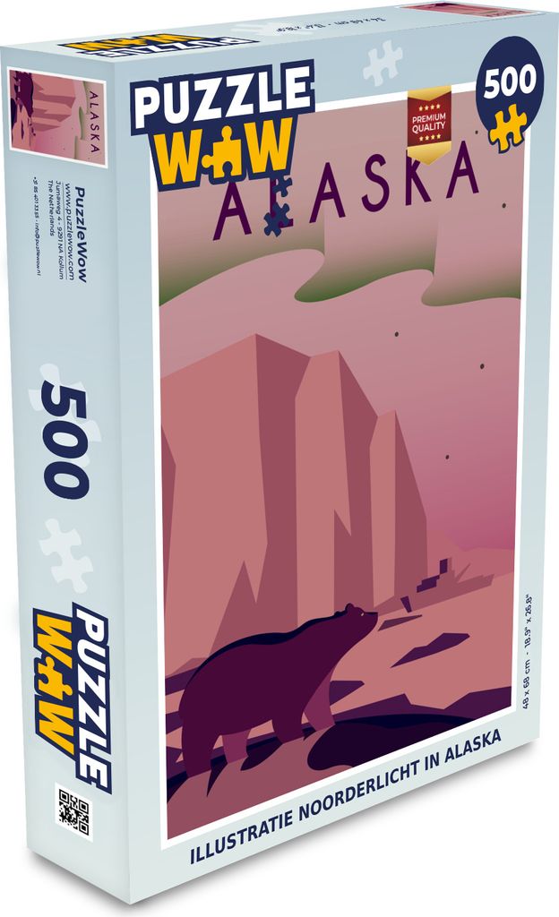 MuchoWow Puzzle 500 Teile Illustration des Nordlichts in Alaska - Denken - Spiel - Toy