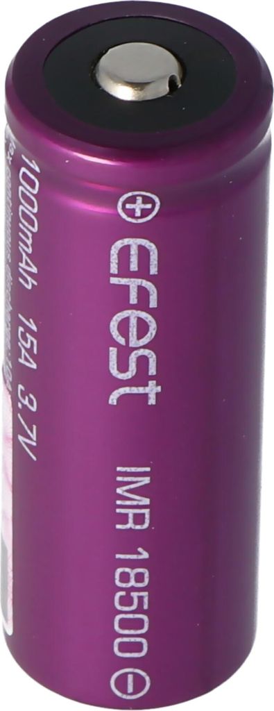 Efest Purple IMR18500, 1000mAh 3,7V, 50.10x19,3mm, Button Top, ungeschützt