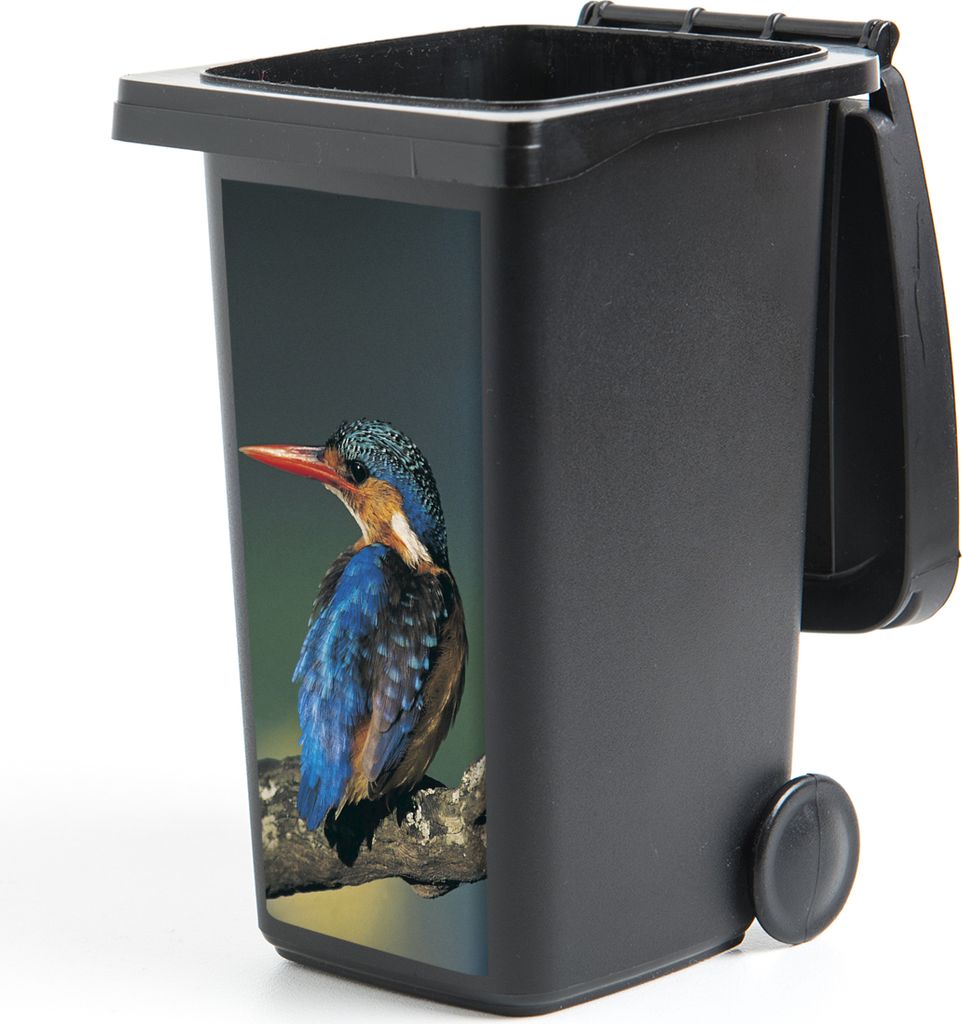 MuchoWow Mülltonnenaufkleber Eisvogel - Tier - Farbenfroh 38x80 cm - Behälteraufkleber - Mülleimer-Aufkleber - Container-Aufkleber