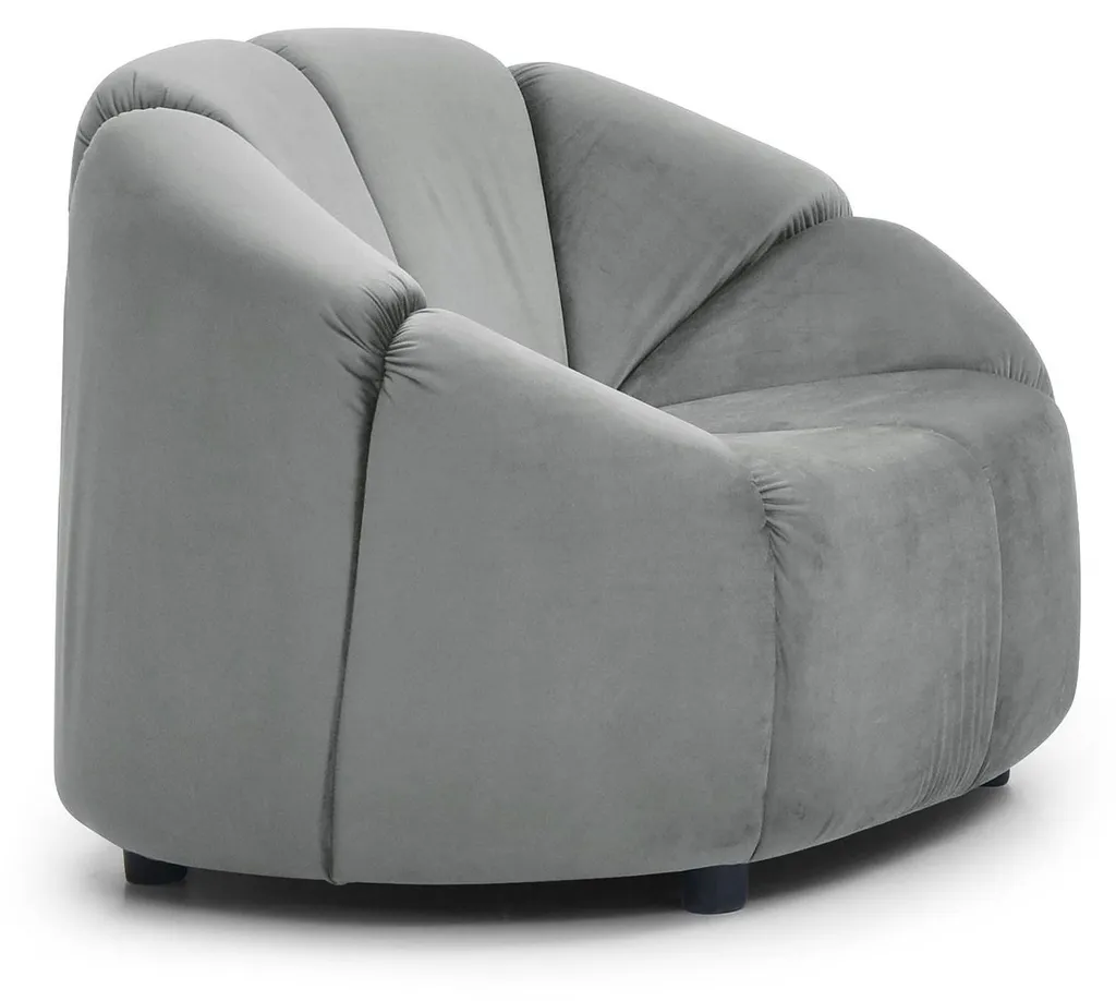 Fauteuil design arrondi Sidonie MENZZO en Velours Gris élégant et chic