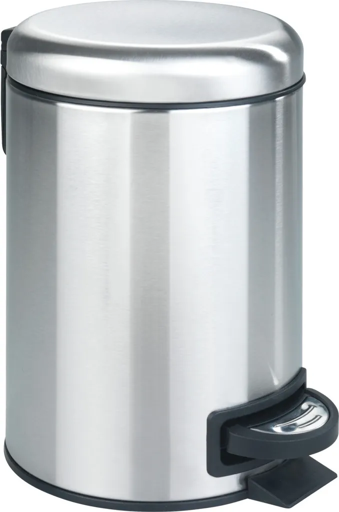 WENKO bidone a pedale 3 LEMAN acciaio inox rifiuti cosmetici bagno cucina ospiti WC