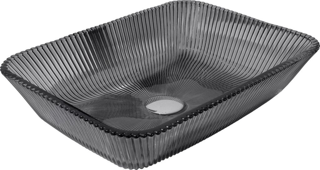 Mexen Tiva Glas-Waschtisch Aufsatzwaschbecken 46 x 33 cm, schwarz - 24184670
