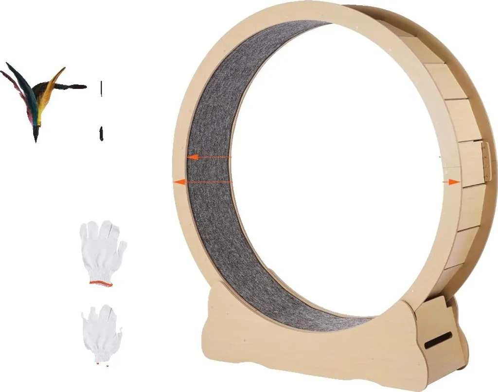 Roue d'exercice pour chat 52 pouces - Structure robuste en bois massif