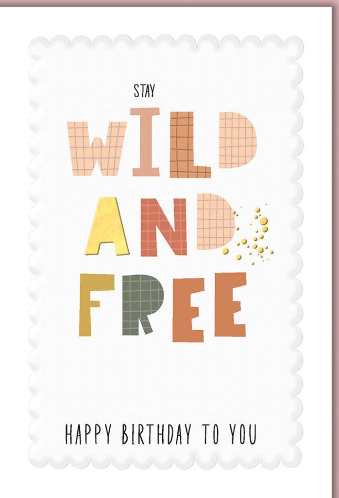 Geburtstag - Karte mit Umschlag - Wild & free - plastikfrei - unverpac