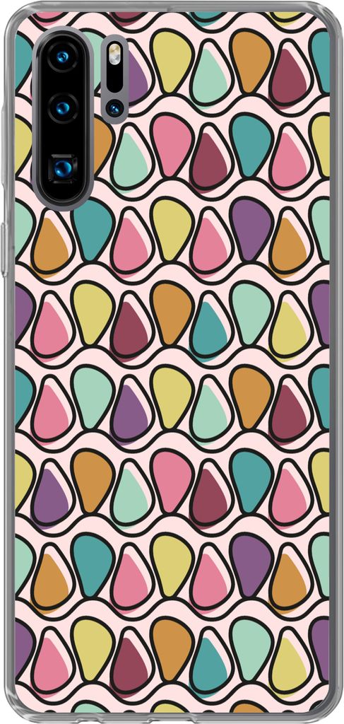 MuchoWow Handyhülle Schutzhülle Hülle für Telefoonhoesje Huawei P30 Pro Muster - Oval - Pastell Silikon Softcase Handy Hülle - Schutzdeckel