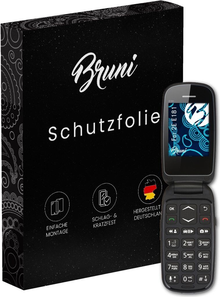 Bruni Basics-Clear 2x Schutzfolie kompatibel mit 2E E181 Folie