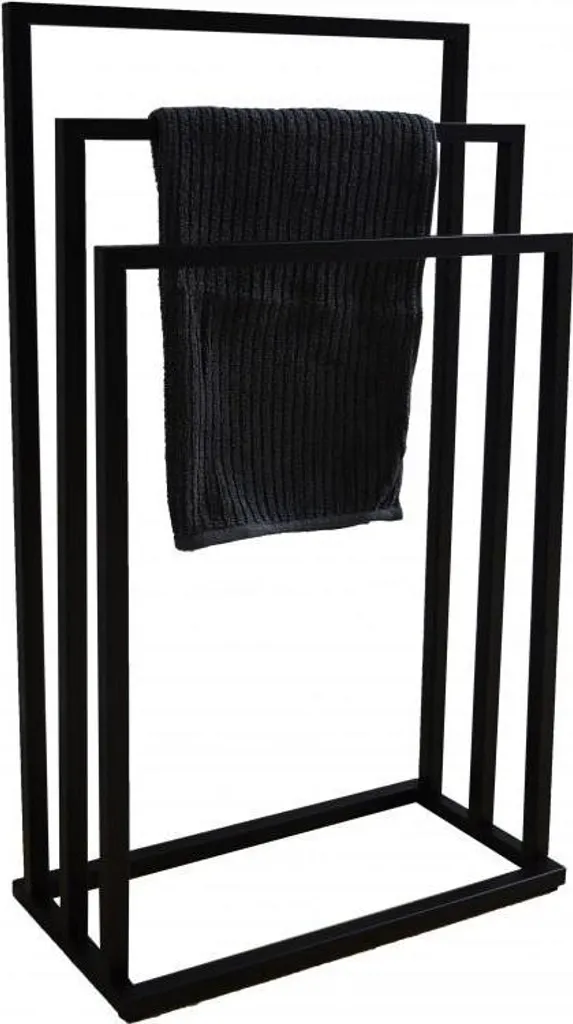 Portasalviette Snodato Nero 3 Aste - Ottimizzazione Spazio Parete Bagno