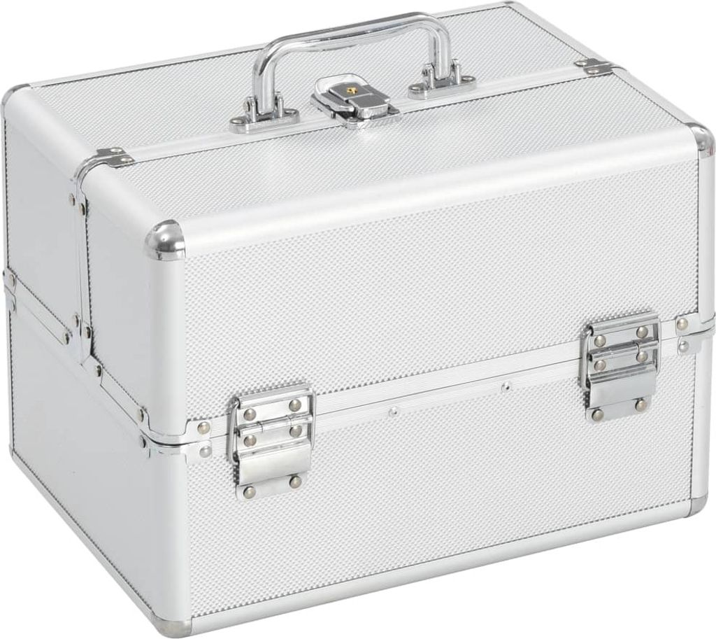 The Living Store Kosmetikkoffer 22x30x21 cm Silbern Aluminium
