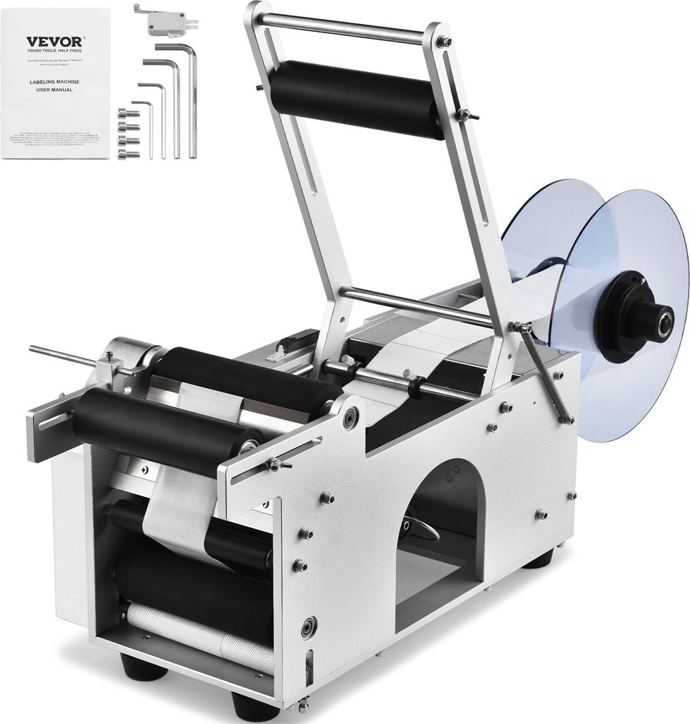 Halbautomatische Rundflaschen-Etikettiermaschine, elektrischer Etikettierer, 20–50 Stück/Min