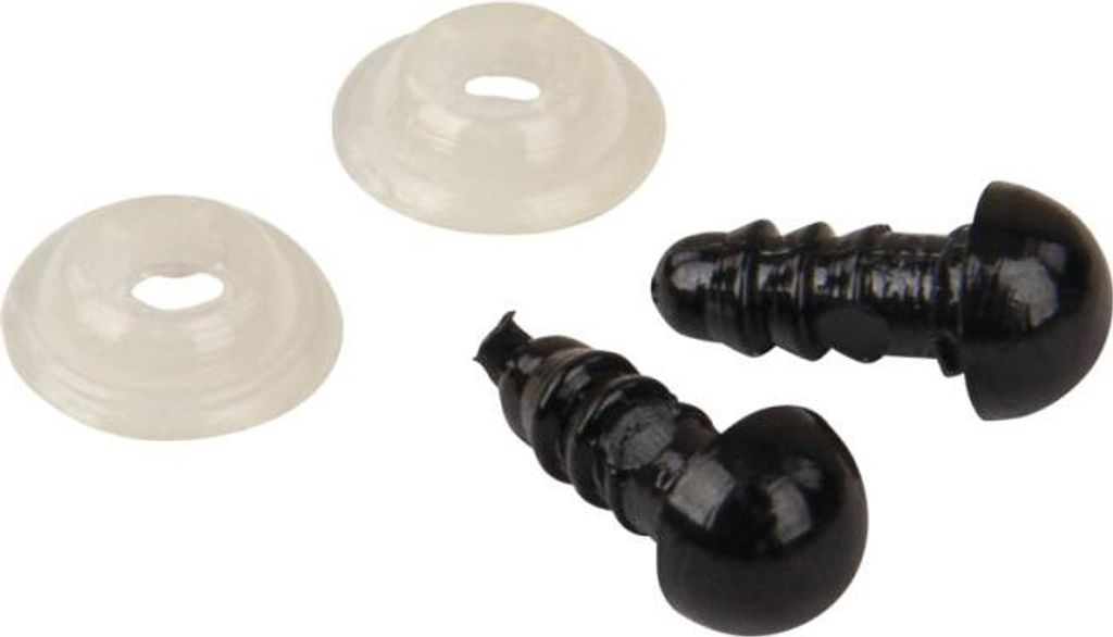 Tieraugen Sicherheitsaugen 6 - 12 mm aus Kunststoff, einfarbig, mit Unterlegscheiben Inhalt 1 Stück Stärke 10.0 mm