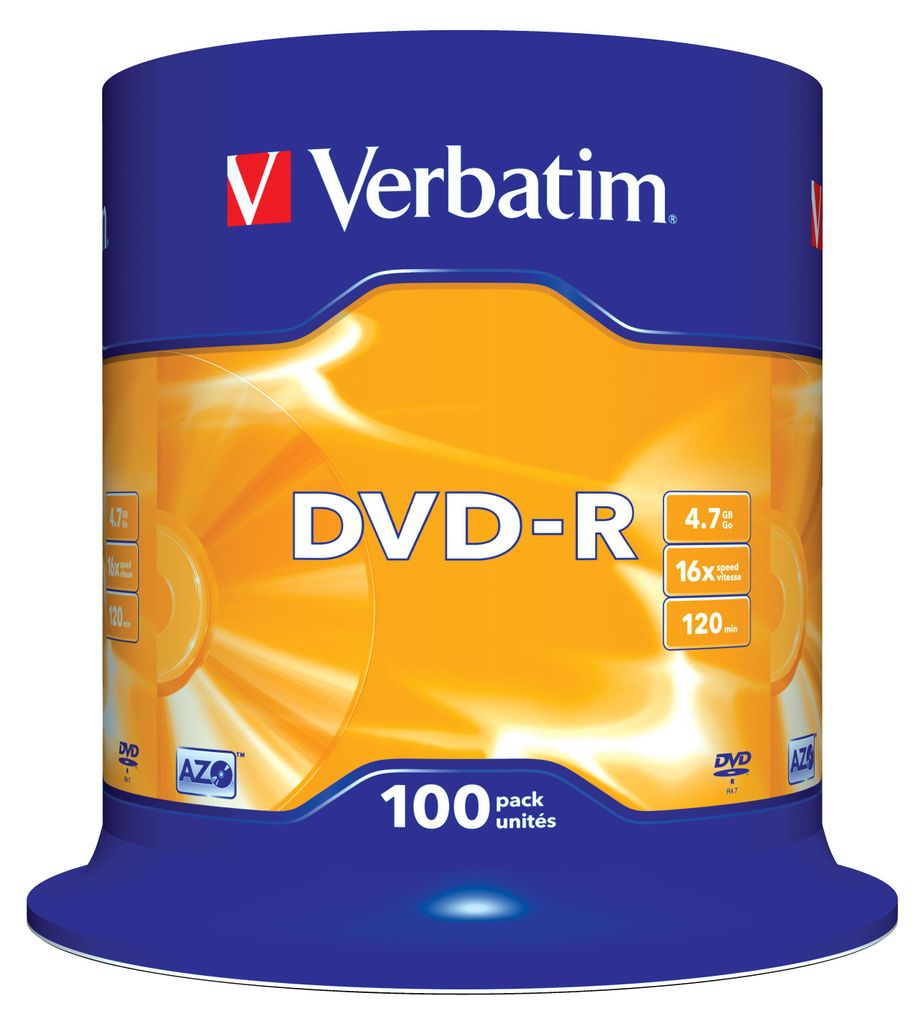 Verbatim DVD-R Blank 100 vretien Obrázok produktu 