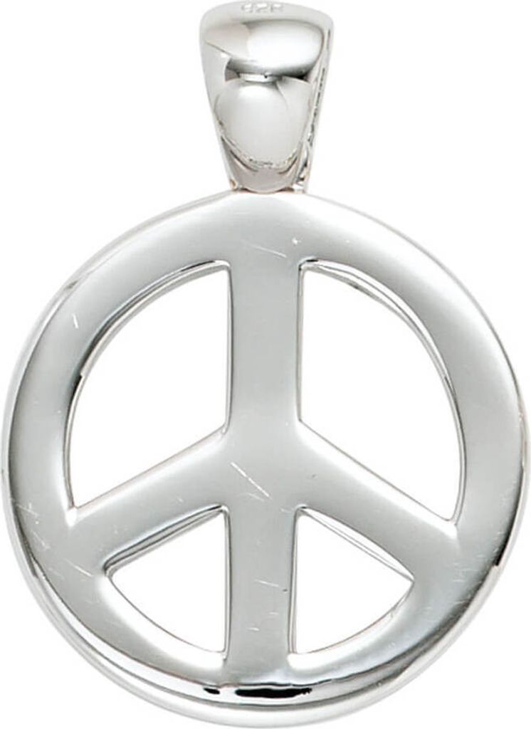 Anhänger Halsschmuck Peace Zeichen aus 925 Silber Kreisförmig Kinder
