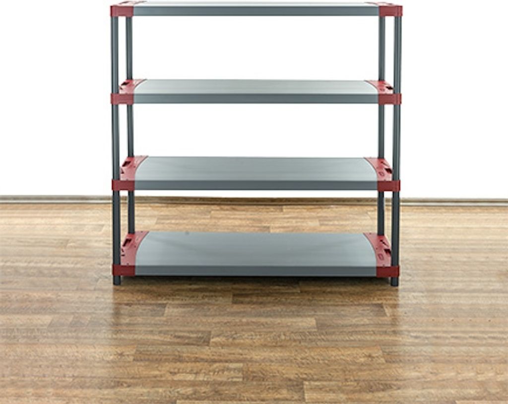 Kunststoffregal BIG GREY BEAR | Low | HxBxT 138x150x46cm | Fachlast 120kg | Grau-Rot