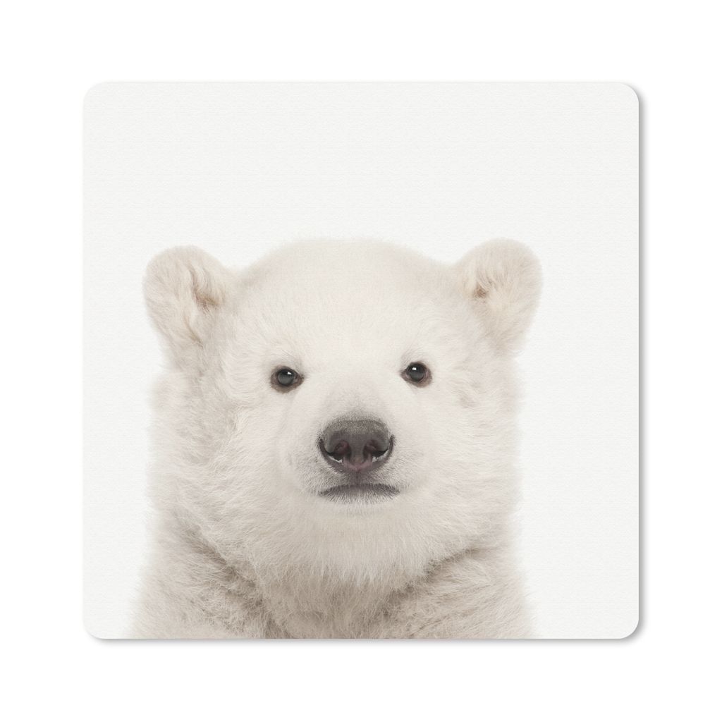 MuchoWow Mauspad Mousepad Eisbär - Tiere - Weiß - Kinder - Jungen - Mädchen 20x20 cm - Mousepads - Maus Mat - Pad - Mausunterlage - Desk Mat -...