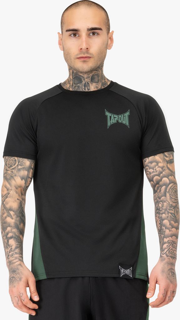 Herren Funktionsshirt normale Passform TRAINING TEE Black/Green M Tapout