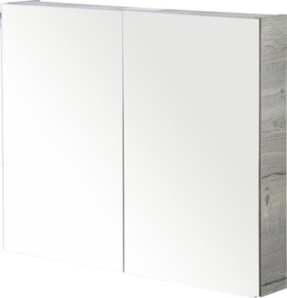 Spiegelschrank Sanox 80 x 13 x 65 cm tabacco 2-türig doppelt verspiegelte Türen