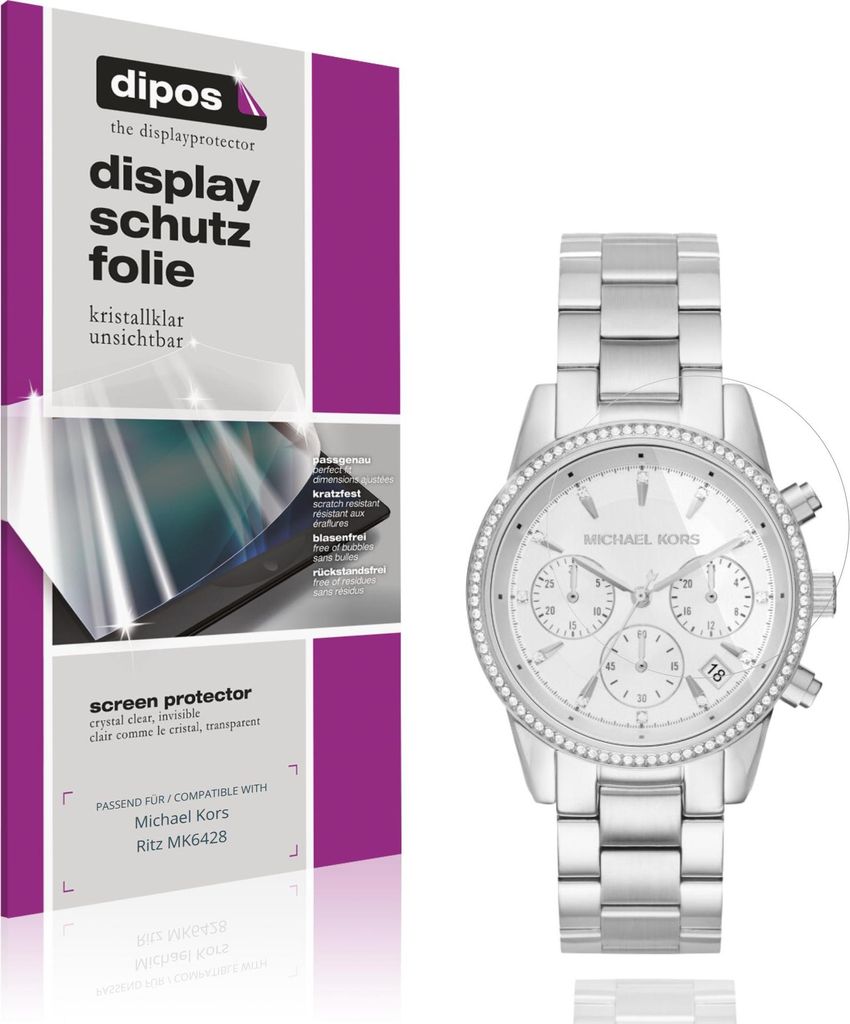 6x Schutzfolie für Micheal Kors Ritz MK6428 klar Displayschutzfolie Folie Display Schutz dipos