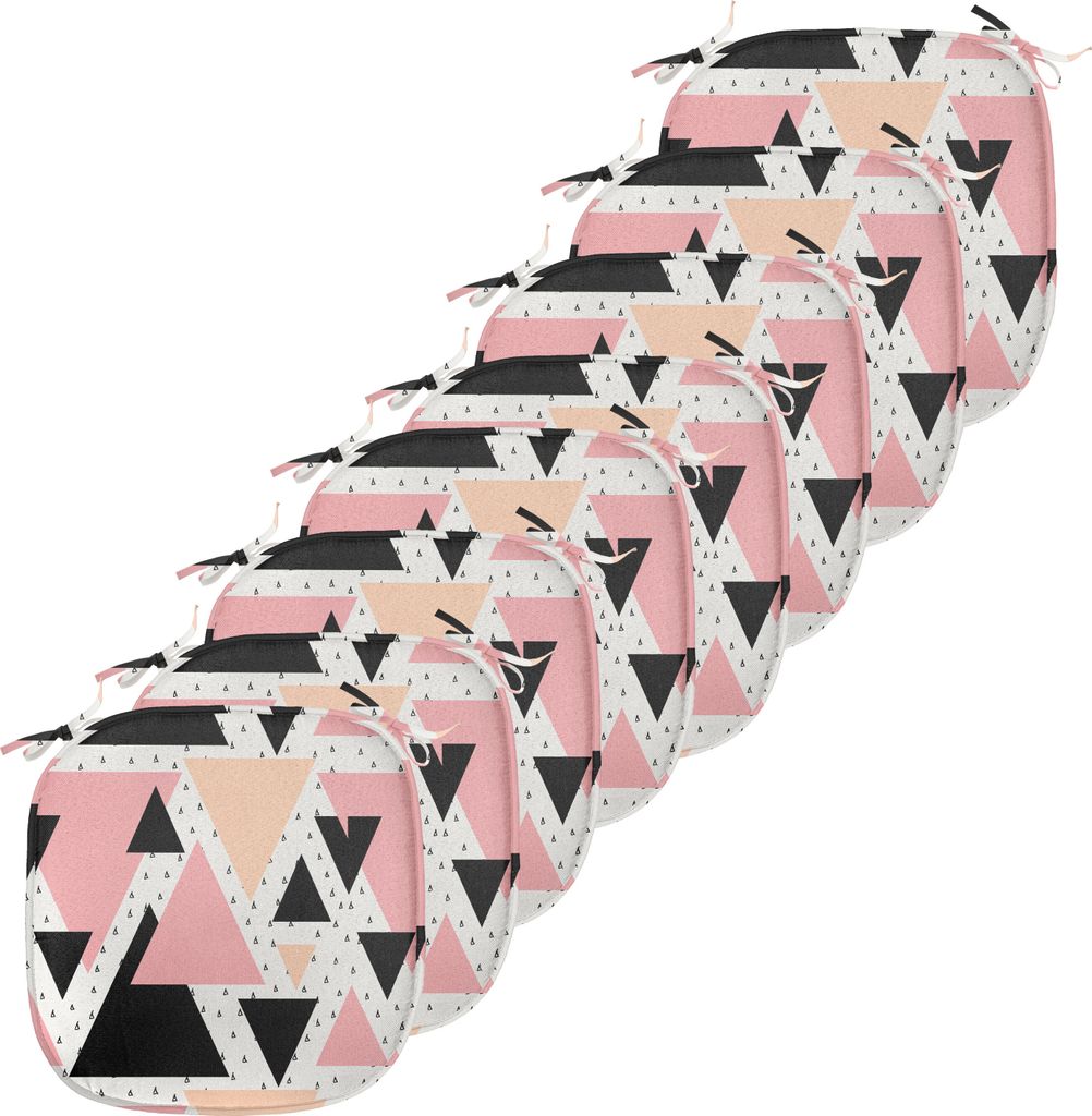 ABAKUHAUS Geometrisch Polster für Esszimmerstühle, Moderne Gekritzel-Kunst, Dekoratives wasserfestes Kissen mit Riemen für Küchensitze, 40 cm x...
