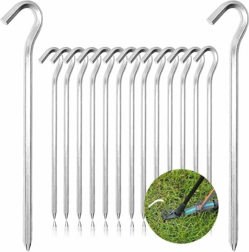 20 Stück Zelthering-Befestigungsstifte Erdspieß Camping Sandnägel 18 cm Aluminium Gartenstecker Outdoor Camping Zeltheringe