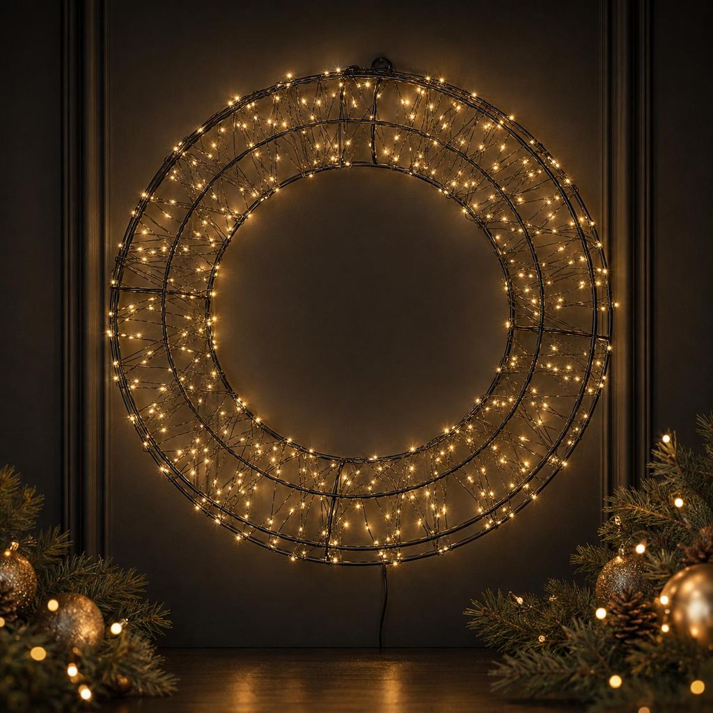 Benza – LED-Lichterkranz, 36 cm – Lichterkranz mit 360 Produktbild  KI-generiertes Bild