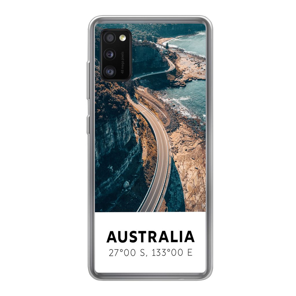 MuchoWow Handyhülle Schutzhülle Hülle für Samsung Galaxy A41 Australien - Meer - Schnellstraße - Sommer Silikon Softcase Handy Hülle - Mobi...