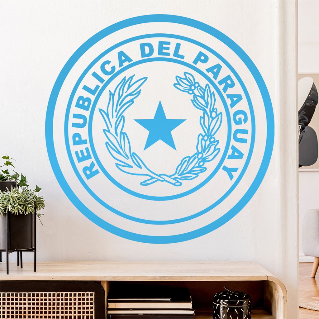 Paraguay Wappen Wandtattoo Wandaufkleber Wall Sticker - Dekoration, Küche, Wohnzimmer, Schlafzimmer, Badezimmer
