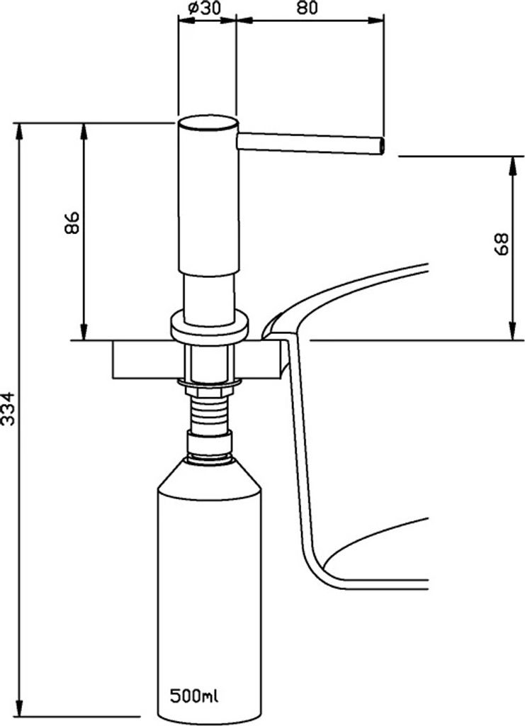 Tischdesinfektionsspender Edelstahl geschliffen/poliert/verchromt 250 - 1000 ml Wagner-Ewar 923340 - 931340 - 923339, Variante:Edelstahl matt