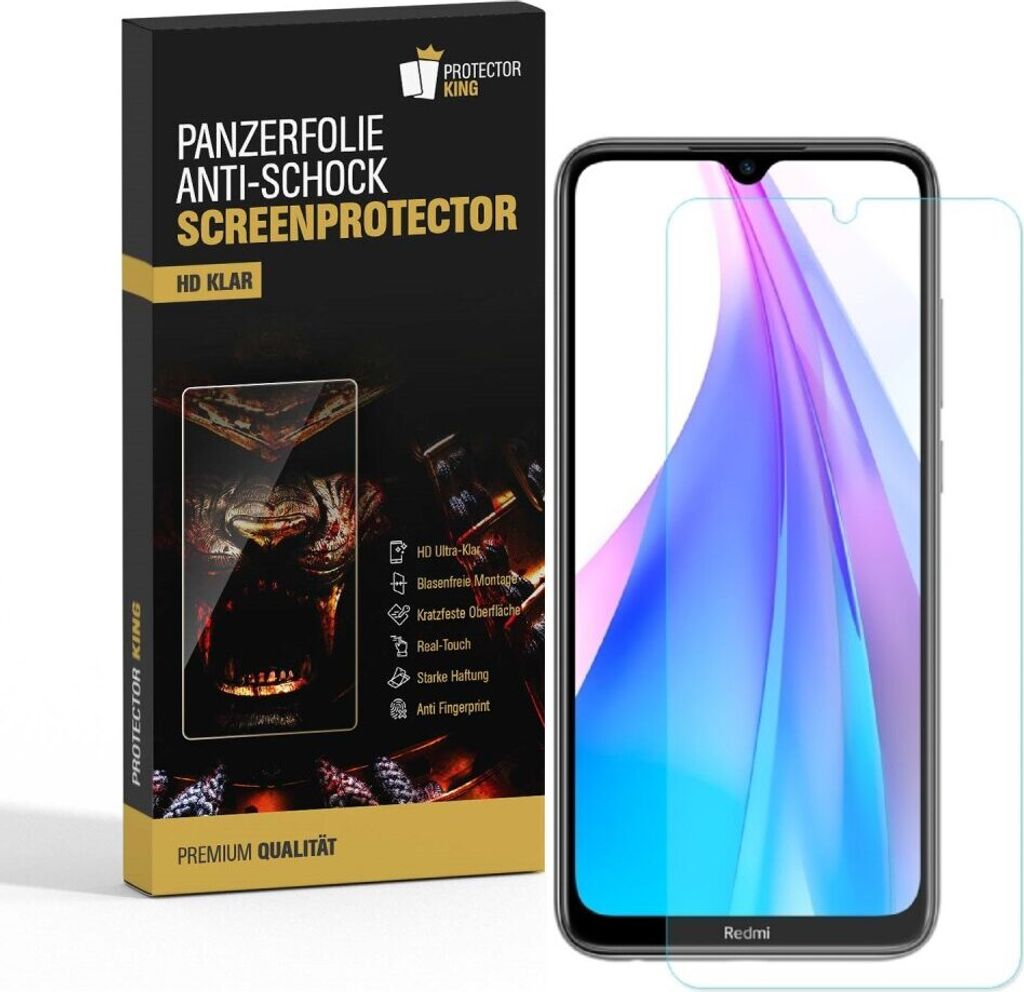 4x Panzerfolie für Xiaomi Mi Note 8 Pro ANTI-SCHOCK Displayschutzfolie HD KLAR