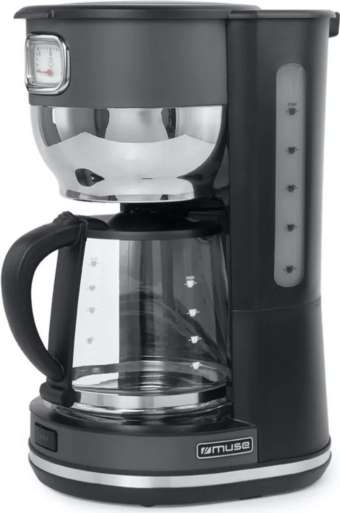 Cafetière filtre pour petit-déjeuner familial Muse MS-220DG 10 tasses noir