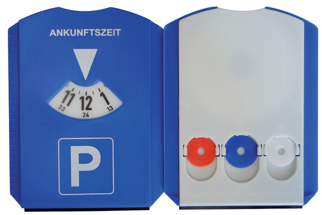 Spot 5-in-1 Parkscheibe (blau, PS Kunststoff, 61g) als