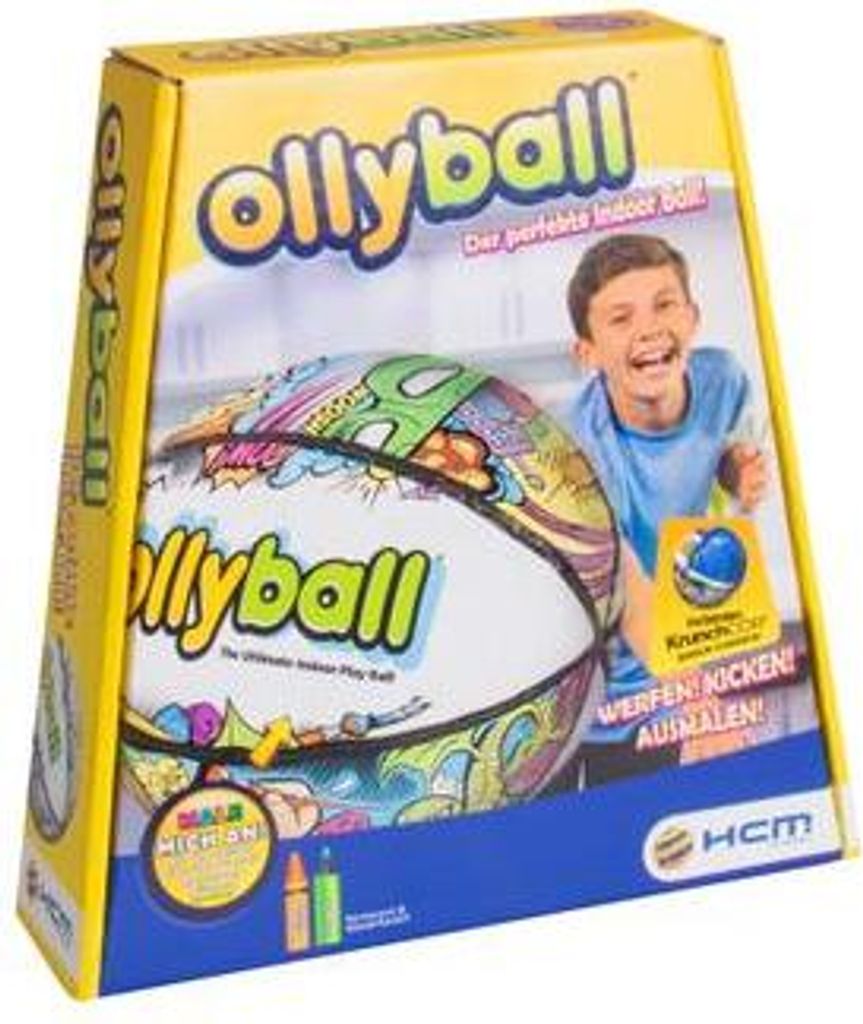 HCM Kinzel 55158 Ollyball Indoor-Spielball für Kinder und Eltern, Mehrfarbig, 32 cm