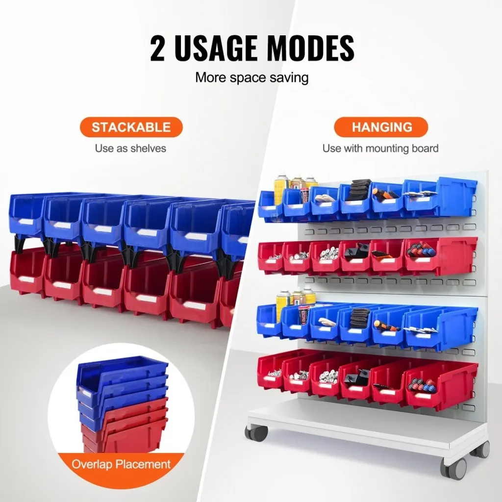 Bac à bec gerbable de haute qualité - Pack 12 bacs robustes bicolores