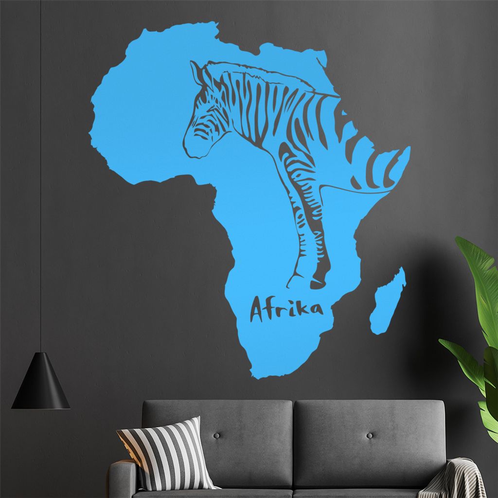 KIWISTAR Zebra u. Afrika Silhouette Umriss Wandtattoo in 6 Größen - Wandaufkleber Wall Sticker - Dekoration, Küche, Wohnzimmer, Schlafzimmer, Ba...