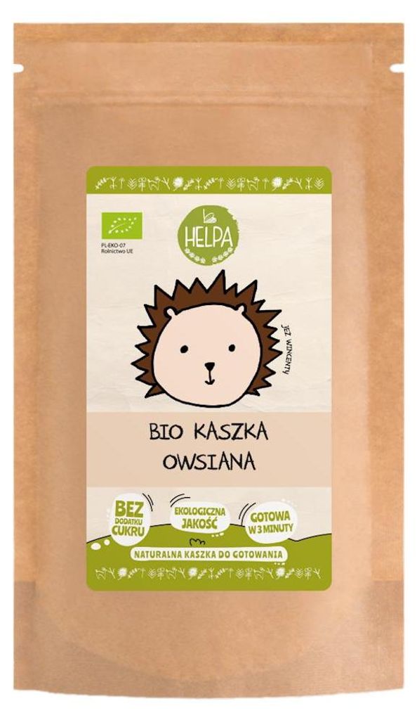 KASZKA OWSIANA BEZ DODATKU CUKRÓW BIO 200 g - HELPA