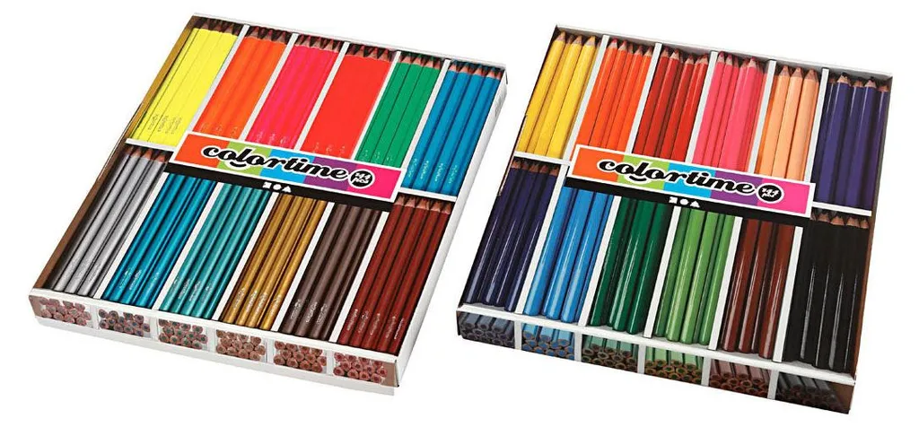 Crayons de couleur en vrac pour dessin et coloriage, lot de 288pcs