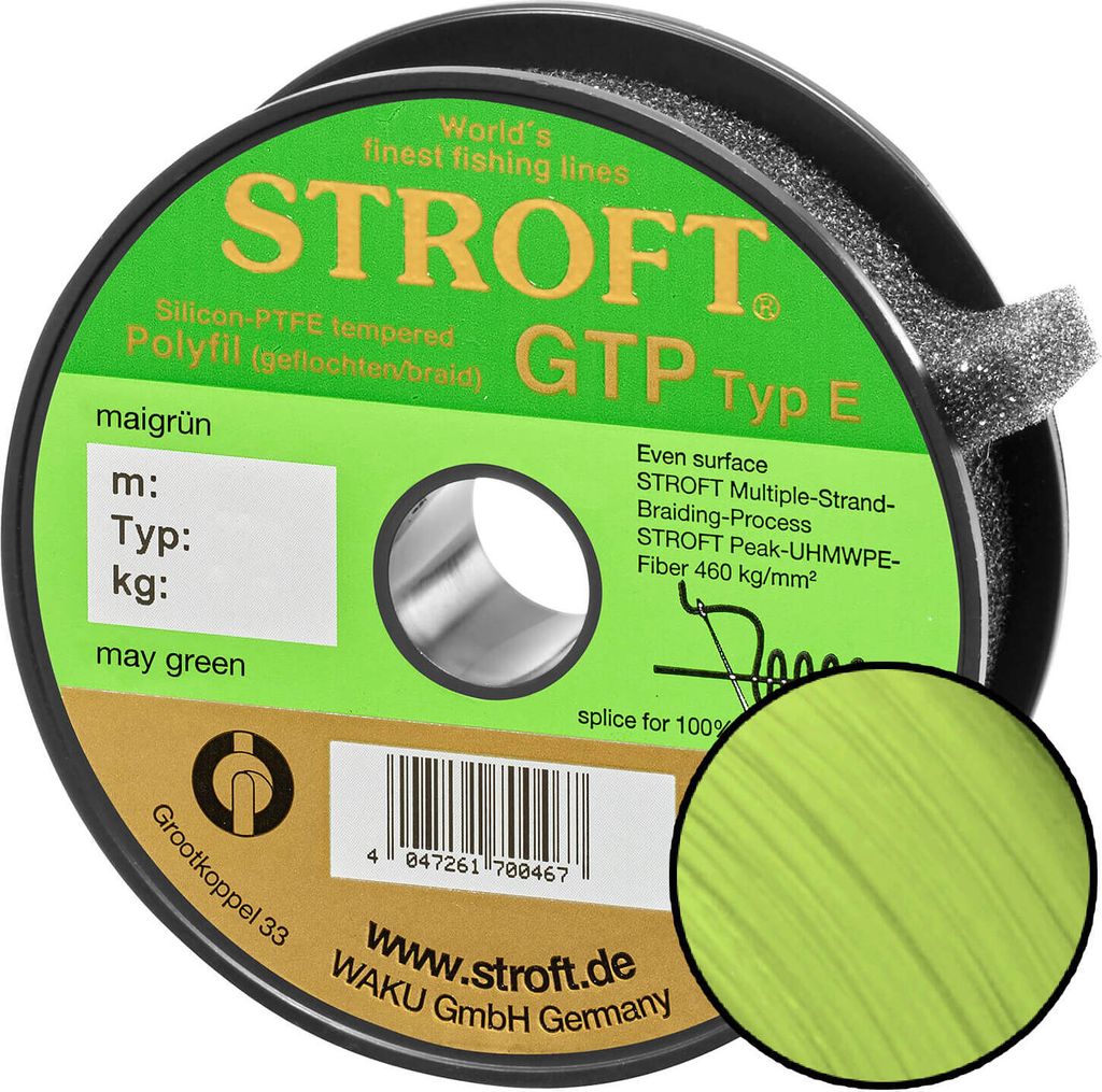 Stroft Schnur GTP Typ E geflochten maigrün 200m Typ E06 4,25kg
