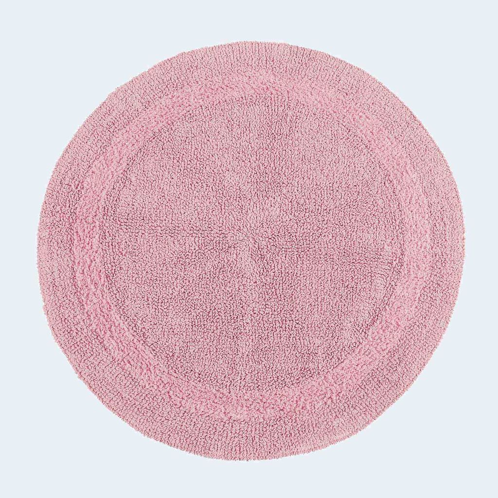HOMESCAPES Runde Battematte rosa 80 cm aus 100% Baumwolle