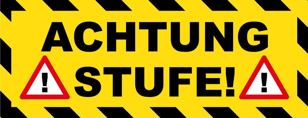 vianmo Blechschild 10x27 cm Achtung Stufe Ausrufezeichen