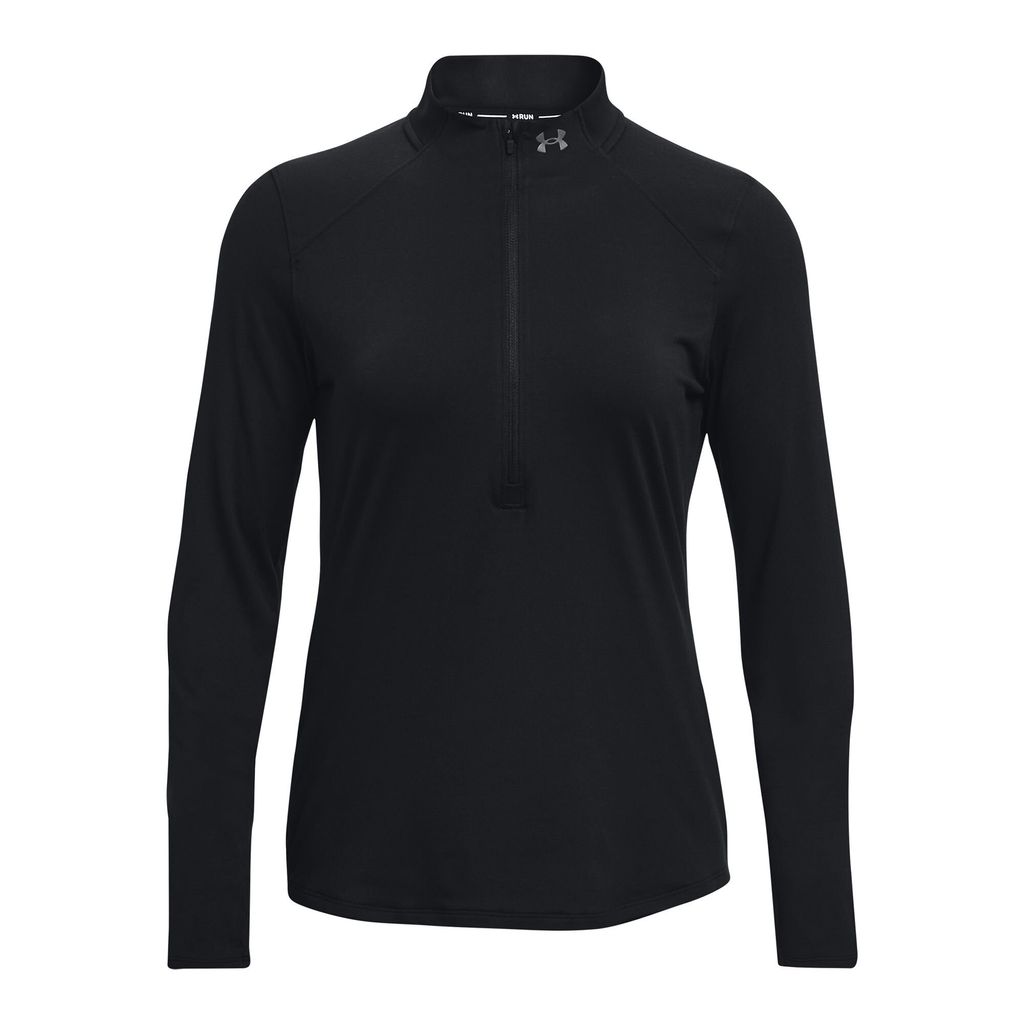 UNDER ARMOUR Qualifier Run 2.0 1/2-Zip langarm Laufshirt Damen 001 - black/black/reflective XL