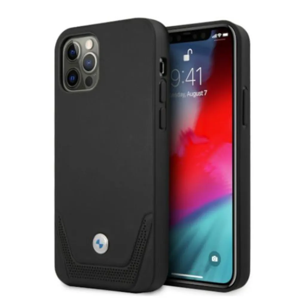 Custodia BMW iPhone 12 Pro Max Pelle Vera Nera - Qualità Artigiana