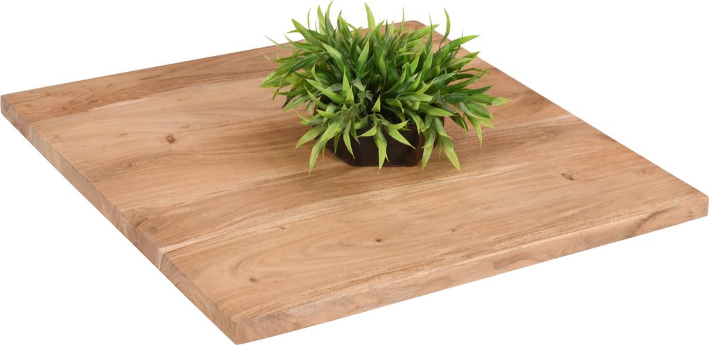 Tischplatte Gerade Kante Akazie natur 70 x 70 cm BRASILEIRO
