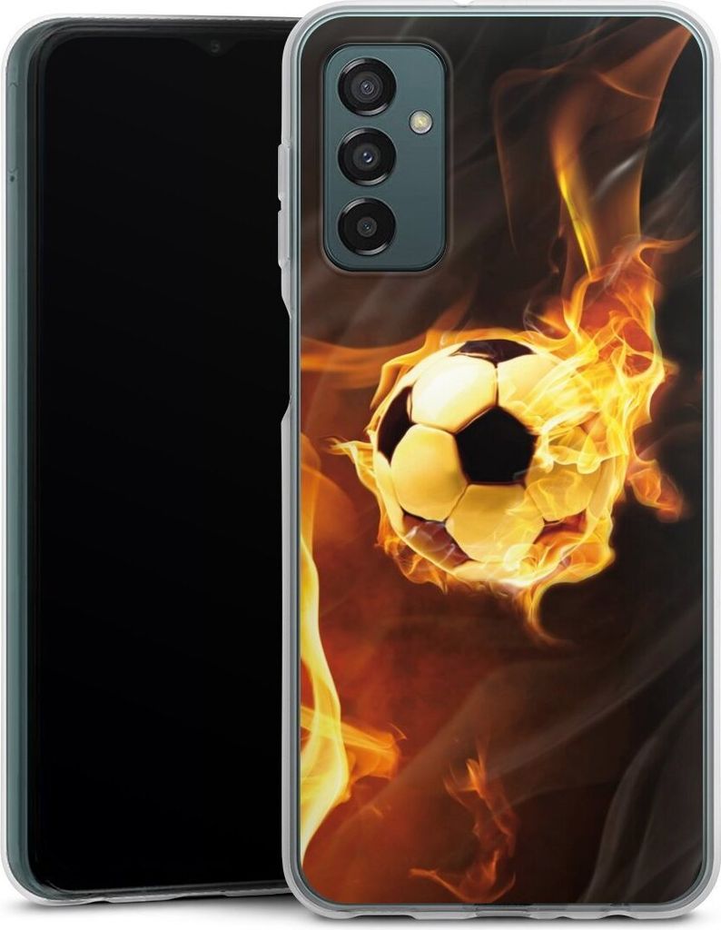 DeinDesign Handyhülle für Samsung Galaxy M13 4G Silikon Hülle Case Smartphone Schutzhülle Ball Feuer Fußball