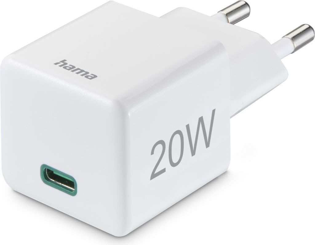 Hama Ladeadapter Schnellladegerät, USB-C, Mini-Ladegerät, PD, 20 W,