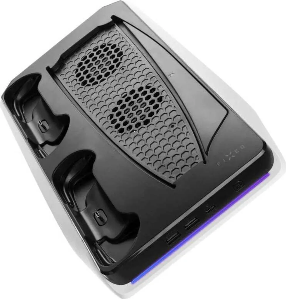 FIXPS5-MCS-BW: Supporto Verticale PS5 con Ventole e Dock Ricarica Rapida - 4